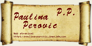Paulina Perović vizit kartica
